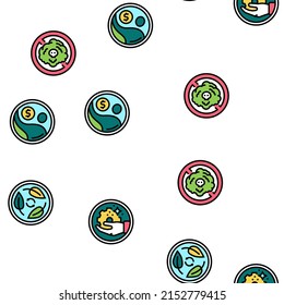 Eco Cosmetics Organic And Bio Vector Seamless Pattern Thin Line Illustration