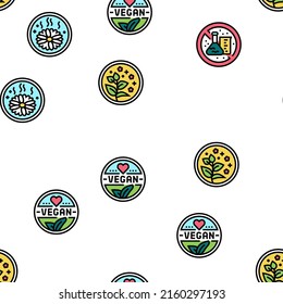 Eco Cosmetics Organic And Bio Vector Seamless Pattern Thin Line Illustration