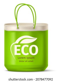 Eco cotton bag mockup. Reusable grocery shopping handbag