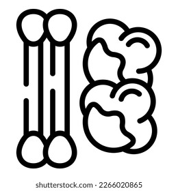 Eco cotton swab icon outline vector. Ear stick. Wood individual