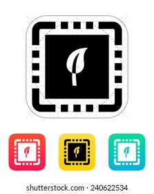 Eco CPU icon. Vector illustration. Vector illustration.