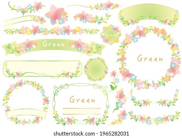 Eco, cute flower fresh green frame set