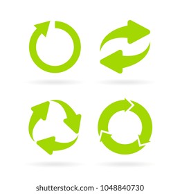 Eco cycle abstract vector symbol set illustration isolated on white background