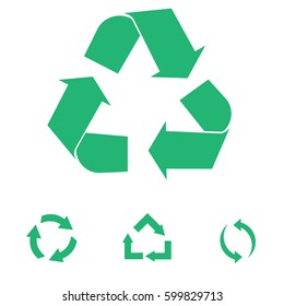 Eco cycle arrows icon set