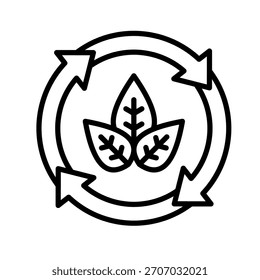 Eco Cycle Outline Icon Vector Illustration
