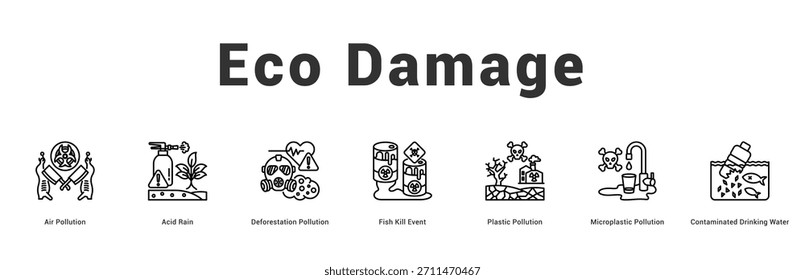 Ilustração moderna e limpa do banner da web com ícones temáticos para a comunicação visual