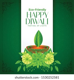 eco deepawali happy diwali concept background design