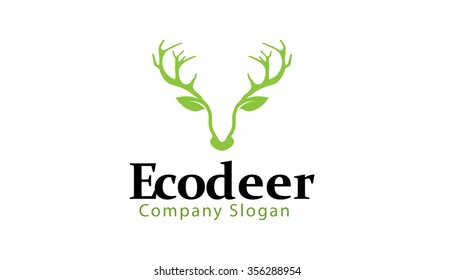 Eco deer Logo Design Illustration