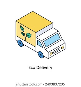 Eco Delivery Isometric style icon. Symbol on White background EPS 10 File 