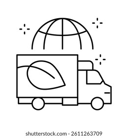eco delivery truck line icon vector. eco delivery truck sign. isolated contour symbol black illustration