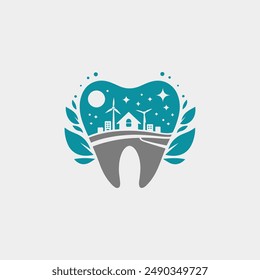 eco dental, dent, teeth, natural, green, dental, eco, dentistry logo template