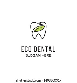 Eco dental logo design vector isolated template