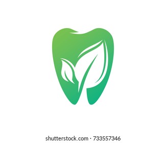 Eco Dental Logo Template Design Vector, Emblem, Design Concept, Creative Symbol, Icon