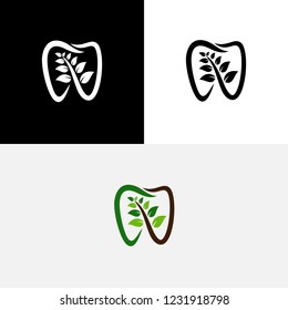 Eco Dental Tooth Icon Logo