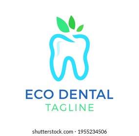 eco dental vector logo template design