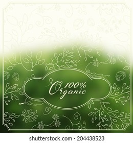Diseño ecológico con fondo borroso, vector