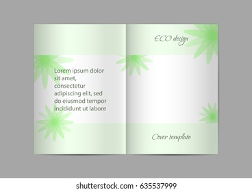 Eco design cover template. Vector Brochure, leaflet, flyer, cover template. Modern Floral Abstract background