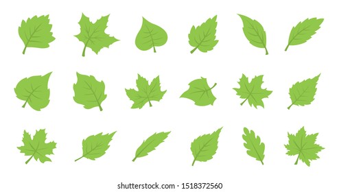 Eco design element. Set of green leaves