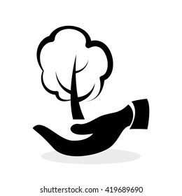 Eco design. Green concept. Earth protection icon
