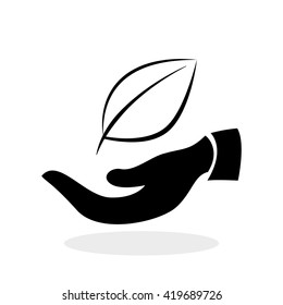 Eco design. Green concept. Earth protection icon