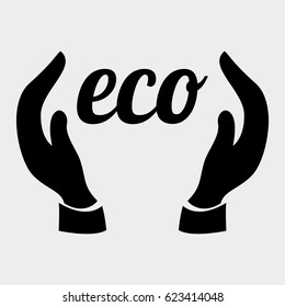 Eco design. Green concept. Earth protection icon