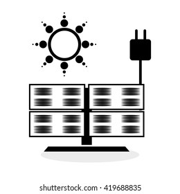 Eco design. Green concept. solar panel icon