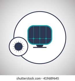 Eco design. Green concept. solar panel icon