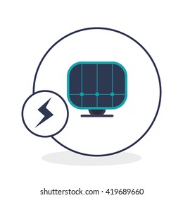 Eco design. Green concept. solar panel icon