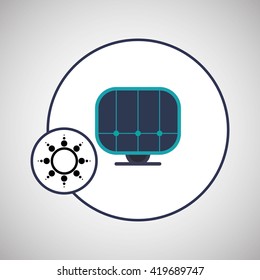 Eco design. Green concept. solar panel icon