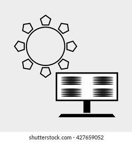 Eco design. Green concept. solar panel icon