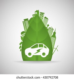 Eco design. Green icon. Isolated illustration , vector