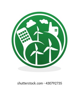 Eco design. Green icon. Isolated illustration , vector