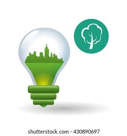 Eco design. Green icon. Isolated illustration , vector