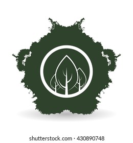 Eco design. Green icon. Isolated illustration , vector