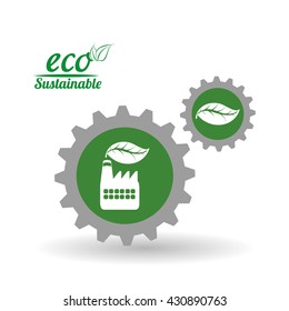 Eco design. Green icon. Isolated illustration , vector