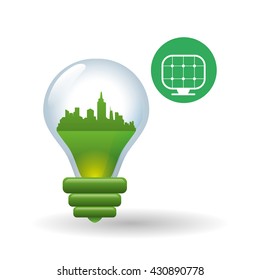 Eco design. Green icon. Isolated illustration , vector