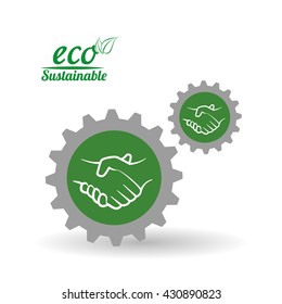 Eco design. Green icon. Isolated illustration , vector