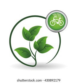 Eco design. Green icon. Isolated illustration , vector