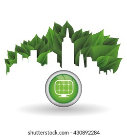 Eco design. Green icon. Isolated illustration , vector