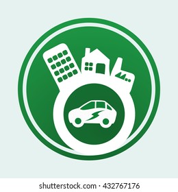 Eco design. Green icon. Isolated illustration , vector