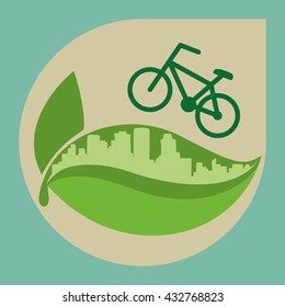 Eco design. Green icon. Isolated illustration , vector