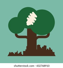Eco design. Green icon. Isolated illustration , vector
