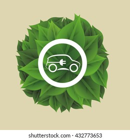 Eco design. Green icon. Isolated illustration , vector