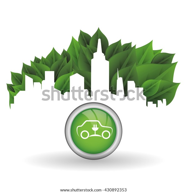 Eco\
design. Green icon. Isolated illustration ,\
vector