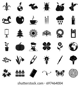 Eco design icons set. Simple style of 36 eco design vector icons for web isolated on white background