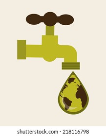 eco design over beige background vector illustration
