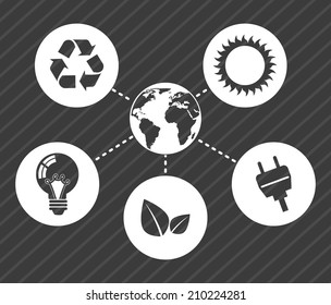 eco design over black background vector illustration