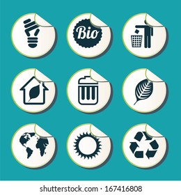 eco design over  blue  background vector illustration 