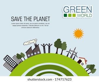 eco design over blue background vector illustration 