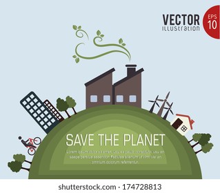 eco design over blue  background vector illustration 